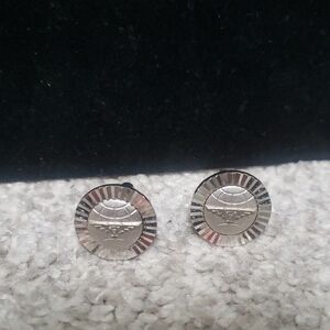 Longines Silver Round Cufflinks